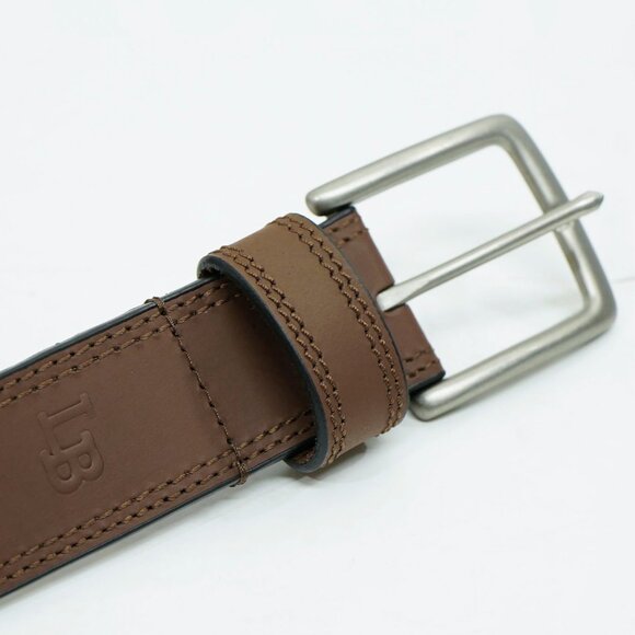 Lucky Brand Brown Leather Brass Belt Tobacco Chestnut Medium Brown Minimal Belt - Picture 4 of 10